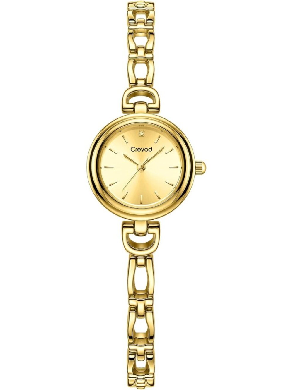 Women’s Gold Vintage Gold D Ring Link Bracelet Fold Over Clasp Quartz Watch